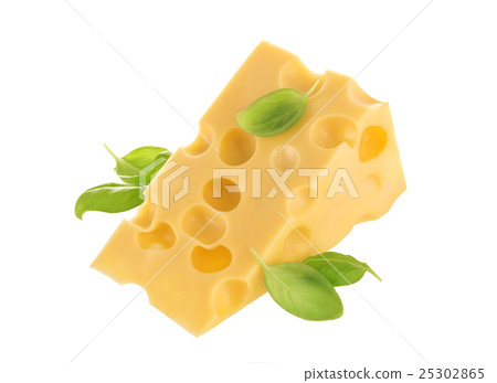 Piece of cheese isolated on white 25302865