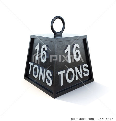 Sixteen 16 tons weight isolated on white 25303247