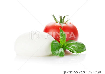 Mozzarella cheese, tomato and basil Mozzarella cheese, tomato and basil 25303309