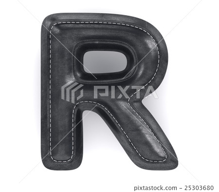 Black leather skin texture capital letter R Black leather skin texture capital letter R 25303680