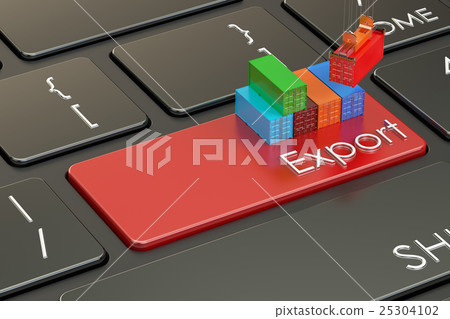 Export and freight concept on keyboard 25304102