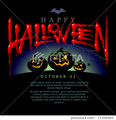 Halloween bloody lettering on a black background 25306868