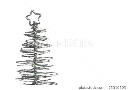 close-up of metallic modern christmas tree close-up of metallic modern christmas tree 25310505