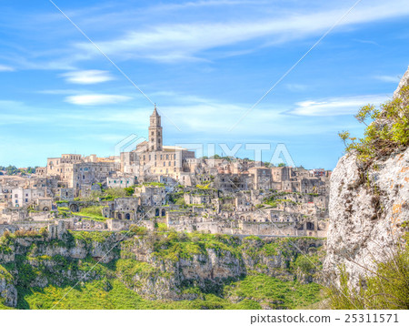 View of Matera,basilicata, Italy, UNESCO under blue sky 25311571