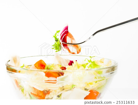 fork on italian fresh salad on white fork on italian fresh salad on white 25311633