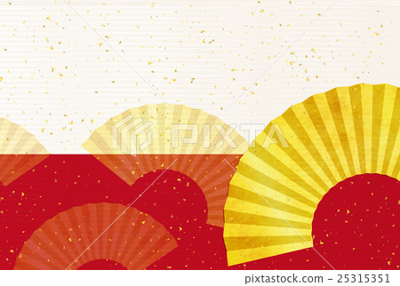 扇日本紙新年卡背景 25315351
