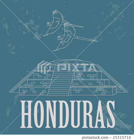 Honduras landmarks. Copan Ruinas, ara parrot.  25315718