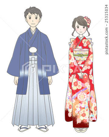 和服的男人和女人 25315834