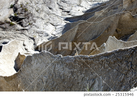 Water eroded large mining Spoil tip hill 25315946