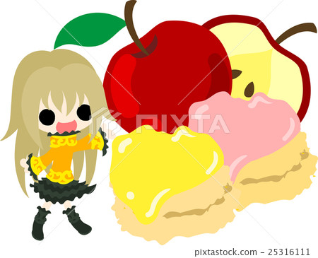 Cute girl and apple scone Cute girl and apple scone 25316111