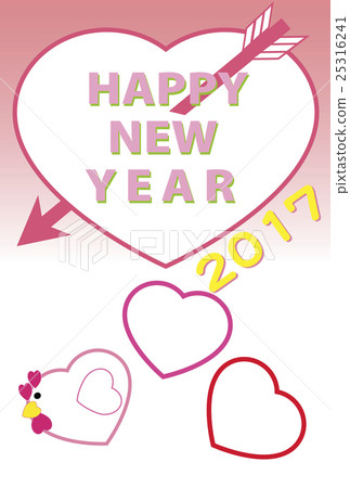 新年卡模板2017年的心 25316241