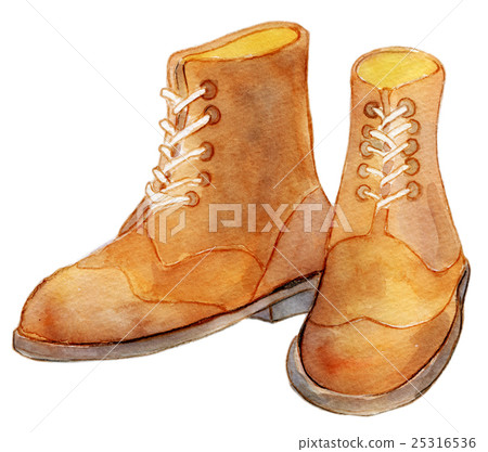 Watercolor illustration fashion boots 25316536