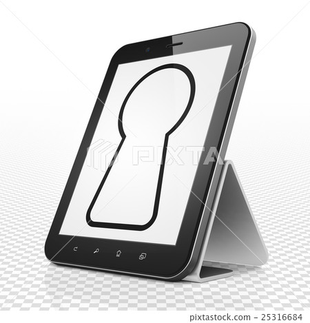 Information concept: Tablet Computer with Keyhole Information concept: Tablet Computer with Keyhole 25316684