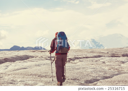 Hiker on glacier Hiker on glacier 25316715