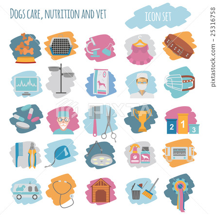 Dog icon set. Heatlh care, vet, nutrition Dog icon set. Heatlh care, vet, nutrition 25316758