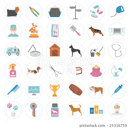 Dog icon set. Heatlh care, vet, nutrition 25316759