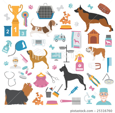 Dog icon set. Heatlh care, vet, nutrition 25316760