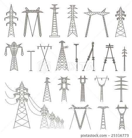 High voltage electric line pylon 25316773