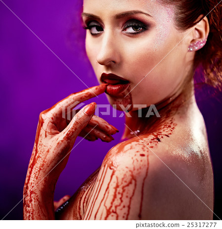 Woman's body covered with a blood Woman's body covered with a blood 25317277