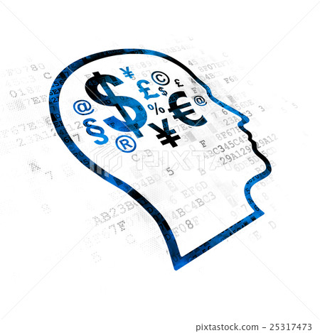 Marketing concept: Head With Finance Symbol on 25317473