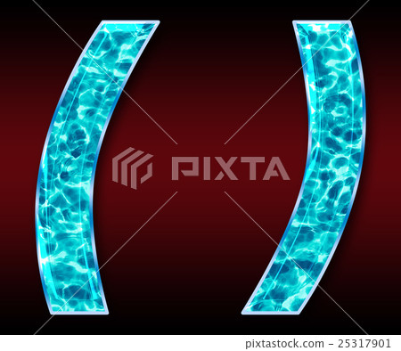  Colorful 3D font on dark background: brackets (high resolution 3D CG rendering ∕ coloring illustration) 25317901