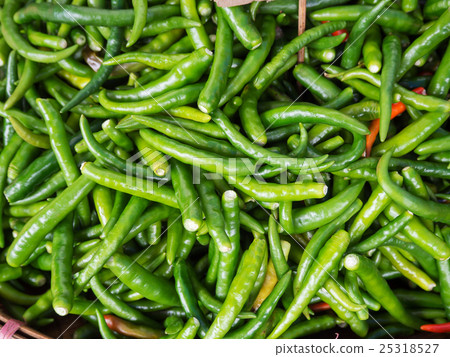 Green chillies for sale at market,Thailand Green chillies for sale at market,Thailand 25318527