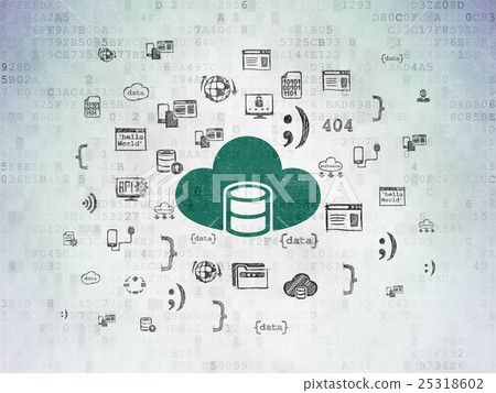 Software concept: Database With Cloud on Digital Software concept: Database With Cloud on Digital 25318602