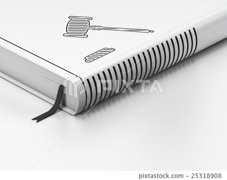 Law concept: closed book, Gavel on white Law concept: closed book, Gavel on white 25318908