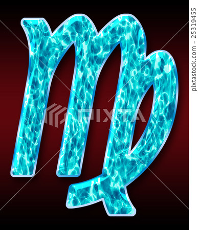 Colorful 3D font on dark background: constellation symbol - Virgo (high resolution 3D CG rendering ∕ coloring illustration) 25319455