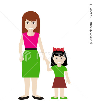 Mother and Daughter illustration in Flat Design. Mother and Daughter illustration in Flat Design. 25320401