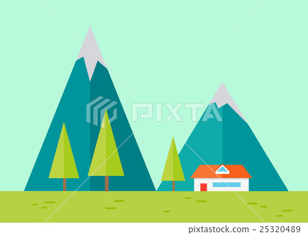Mountains Landscape in Flat. Mountains Landscape in Flat. 25320489