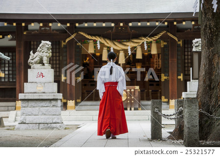 The back of the shrine maiden walking in the precincts The back of the shrine maiden walking in the precincts 25321577