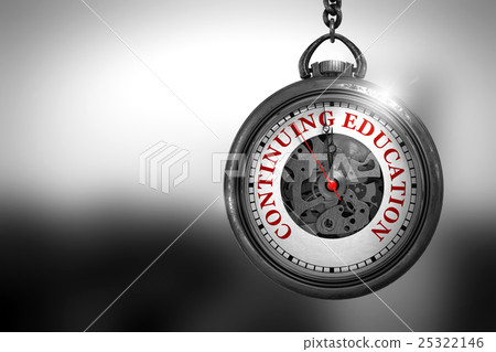 Continuing Education on Pocket Watch Face. 3D Continuing Education on Pocket Watch Face. 3D 25322146