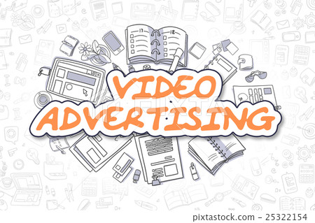 Video Advertising - Cartoon Orange Word. Business Video Advertising - Cartoon Orange Word. Business 25322154