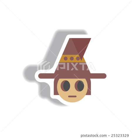 Vector illustration paper sticker Halloween icon Vector illustration paper sticker Halloween icon 25323329