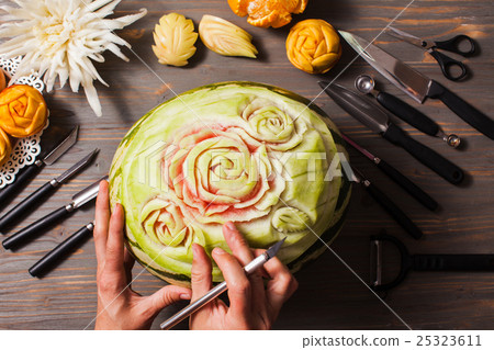 Carved watermelon fruit Carved watermelon fruit 25323611