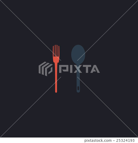 Spoon and fork computer symbol Spoon and fork computer symbol 25324193