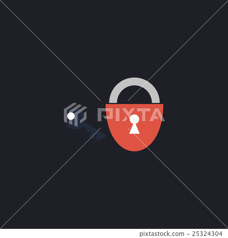 Padlock and key computer symbol 25324304