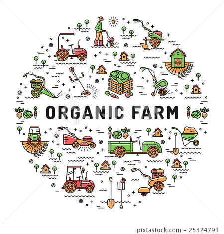 Vector agriculture and organic farm fresh line art Vector agriculture and organic farm fresh line art 25324791