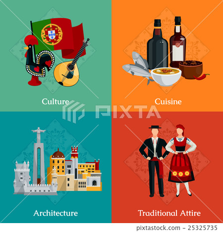 Portugal 2x2 Flat Icons Set 25325735