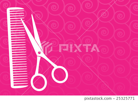 barbershop background with scissors and comb 25325771