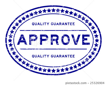 Grunge approve and quality guarantee rubber stamp 25326904