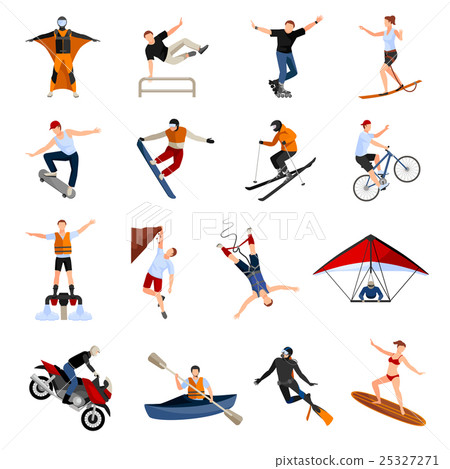 Extreme Sports People Flat Icons  25327271