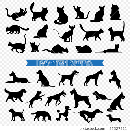 Dogs And Cats Black Silhouette Set Dogs And Cats Black Silhouette Set 25327311