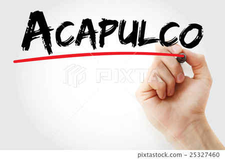 Hand writing Acapulco with marker 25327460