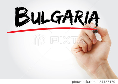 Hand writing Bulgaria with marker 25327470