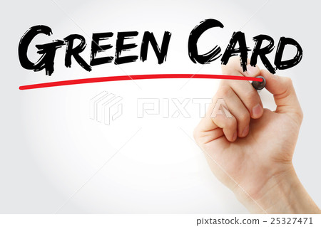 Hand writing Green Card with marker Hand writing Green Card with marker 25327471