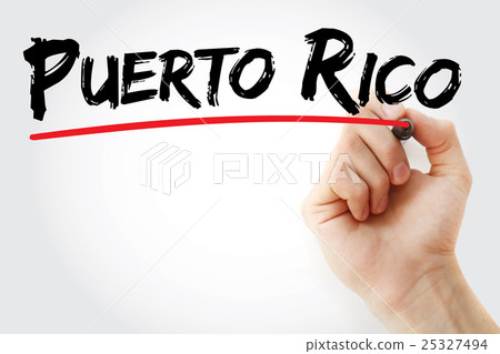 Hand writing Puerto Rico with marker 25327494