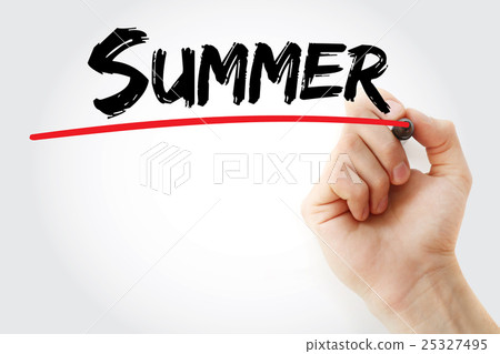 Hand writing Summer with marker 25327495