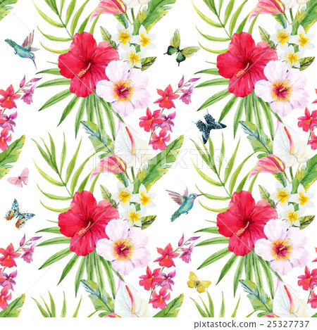 Tropical watercolor pattern 25327737